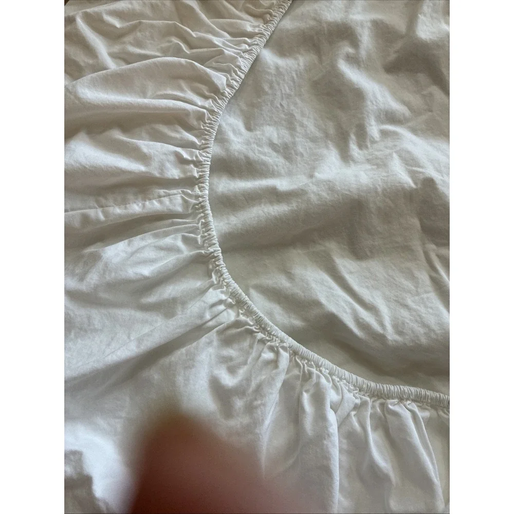Europa Queen Sheet Set W/ Embroidered Eyelet Edge White READ DESCRIPTION
